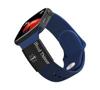 Oneress YA4313 - Etiquetas de correa de reloj de identificación médica anticoagulante para Apple Watch, de acero inoxidable, etiqueta de alerta sanitaria de emergencia para estilo de vida activo