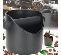 Oneroomone Café Knock Box, Negro Knock Box, Cajon Posos Cafe, Contenedor de Posos de Café que Absorbe los Golpes, Recipiente Posos Cafe con Retirable Varilla Percusión, 450 ml(3,93x3,93x4,33 Pulgadas)