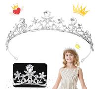 Oneroomone Tiara de Boda, Tiara de Cristal Nupcial de la Boda, Corona de Pelo de Diamantes de Imitación, para Tocado de Boda, Fiesta de Baile, Accesorios de Cumpleaños, uso Diario (Plata)