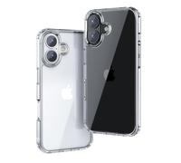 ONES Funda Rígida Híbrida Transparente para iPhone 16 Plus, [Airbags Protección Militar a Prueba de Golpes] [Bordes Elevados Pantalla/Cámara] Carcasa PC Back Antiarañazos & Silicona Bumper Suave