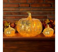 Oneshlee 3 Piezas LED Calabaza Halloween Con Luz, Decoracion Otoño Luces Calabaza, Calabazas Decorativas Para Halloween Acción De Gracias Navidad, LED Farolillos Decoracion Helloween