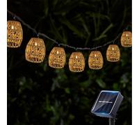 Oneshlee Guirnaldas Luces Exterior Solar 3.6M, Con 10 LED Linterna De Cuerda De Papel IP44 Impermeable Guirnalda Luz Exterior Cadena De Luces Solares, Para Jardín Terraza Patio