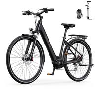 ONESPORT Bicicleta Eléctrica para Adultos OT07, Batería de 36 V, Alcance en Modo Pas 70 km, Adecuada para Hombres Y Mujeres, Frenos Hidráulicos de 27,5 Pulgadas Bicicleta Eléctrica Urbana (Negro)