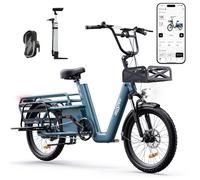 ONESPORT OT01 Bicicleta Eléctrica 20", Cargo Bike con Batería 48V 27Ah y Autonomía 100km, Bicicleta Electrica Adultos con Pantalla LCD Bluetooth & Ffrenos Hidráulicos, Motor 250W y Carga Máxima 180kg