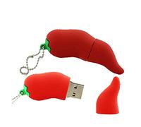OneSquareCore 16GB Chili Shape USB Flash Drive USB 2.0 Memory Stick U Disco PenDrive Thumb Drive USB Drive Flash Disk USB Stick (Rojo)