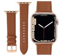 ONET8O Correa de cuero compatible con Apple Watch de 38 mm, 40 mm, 41 mm o 42 mm, 44 mm, 45 mm, 49 mm, correas de cuero genuino de repuesto para iWatch Series para mujeres y hombres, 42/44/45/49mm, No