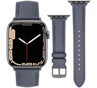 ONET8O Correa de cuero compatible con Apple Watch de 38 mm, 40 mm, 41 mm o 42 mm, 44 mm, 45 mm, 49 mm, correas de cuero genuino de repuesto para iWatch Series para mujeres y hombres, 38/40/41mm, Acero
