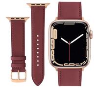 ONET8O Correa de cuero compatible con Apple Watch de 38 mm, 40 mm, 41 mm o 42 mm, 44 mm, 45 mm, 49 mm, correas de cuero genuino de repuesto para iWatch Series para mujeres y hombres, 38/40/41mm, No es