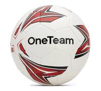 OneTeam Balón de fútbol MS Basic tamaño 5, Rojo, con Revestimiento de Poliuretano, Resistente y Duradero, Impermeable, Flexible y Cosido, con Control de Rebote, impresión 3D, Duradero, excelente