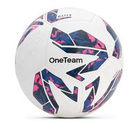 OneTeam Balón de fútbol TB Match, tamaño 5, Azul, Revestimiento de Poliuretano, Forma Estable y Duradera, balón de fútbol Flexible con Control de Rebote, impresión 3D, Duradero, excelente Agarre