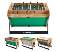OneTeam FunArena 3en1 - Mesa de juegos: futbolín, billar, air hockey; multifuncional, estable, compacta con campos de juego intercambiables, ideal para el hogar, salas comunes y salas de juegos