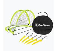 OneTeam Juego de porterías de fútbol Plegables con Marco de Fibra de Vidrio, Red, Bolsa de Transporte y Anclajes al Suelo, Montaje rápido para jardín, Parque y Entrenamiento