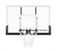 OneTeam Pizarra de Baloncesto, tamaño 122 x 82 cm, Color Negro y Negro, con Red de Nailon y Cesta de Acero de 45 cm, Materiales de construcción duraderos (122 x 82 cm P)