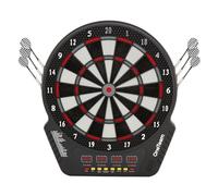 OneTeam TargetJoy - Diana electrónica de 35 cm, 27 juegos/243 Variantes, 4 Indicadores LED, 16 Jugadores, alimentación/batería, 24 Puntas de Flecha, Master In/out, Modo de Sonido