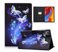 ONETHEFUL Carcasa Libro Funda Tablet Lenovo Tab M11 (11 Pulgadas) Tablet TB330FU 2024 Cover Fundas Protector con PU Cuero y Soporte - Flor Mariposa