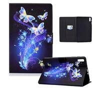 ONETHEFUL Carcasa Libro Funda Tablet Lenovo Tab P12 12.7" Tablet 2023 Cover Fundas Protector con PU Cuero y Soporte - Flor Mariposa