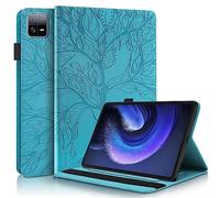 ONETHEFUL Carcasa Libro Funda Tablet Xiaomi Pad 6 /Xiaomi Pad 6 Pro 11" Cover Fundas Árbol de la Vida Protector con PU Cuero y Soporte - Azul