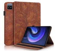 ONETHEFUL Carcasa Libro Funda Tablet Xiaomi Pad 6 /Xiaomi Pad 6 Pro 11" Cover Fundas Árbol de la Vida Protector con PU Cuero y Soporte - Marrón