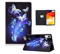 ONETHEFUL Carcasa Libro Funda Tablet Xiaomi Redmi Pad SE 11 Pulgadas 2023 Cover Fundas Protector con PU Cuero y Soporte - Flor Mariposa