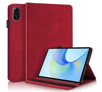 ONETHEFUL Flip Book Cover para Honor Pad X9 11.5 Pulgadas 2023 Funda PU Cuero Life Tree Stand Fundas De Tableta Protectora - Rojo