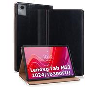 ONETHEFUL Funda para Lenovo Tab M11 2024 TB300FU PU Premium con Pencil Soporte Tarjetas, Compatible Tableta Lenovo Tab M11 (TB300) 11 Pulgadas Negro