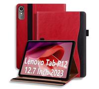 ONETHEFUL Funda para Lenovo Tab P12 12.7 Pulgadas Carcasa Funda Protectora Función de Soporte Antichoque Función de Auto-Sueño/Estela Rojo