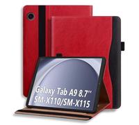 ONETHEFUL Funda para Samsung Galaxy Tab A9 8.7" SM-X110/X115 Carcasa Funda Protectora Función de Soporte Antichoque Rojo