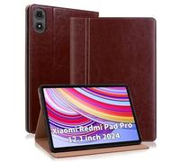 ONETHEFUL Funda para Xiaomi Redmi Pad Pro 12.1 Pulgadas 2024 Tablet Funda Premium Cuero Folio Case Soporte para Lápiz Ranura para Tarjetas para Xiaomi Redmi Pad Pro Negro Marrón