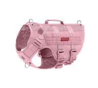 OneTigris Arnés de seguridad ajustable de malla Aire - Ultra transpirable - Para perros grandes y medianos - Con 2 asas - Chaleco para perro - Talla S - Rosa