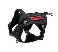 OneTigris Arnés para Perros de Tamaño Mediano y Pequeño, Fire Watcher, arnés táctico con Asas y Anillo en D, no Tira, Ajustable, para Caminar y Entrenar (S, Negro)
