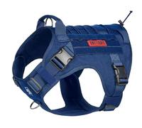 OneTigris Arnés para Perros Pequeños, Fire Watcher Arnés Táctico con Asas y Anillo en D, No Pull, Ajustable, Arnés de Pecho para Caminar y Entrenar (XXS, Azul)