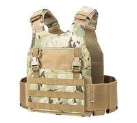 OneTigris Chaleco táctico de bajo perfil Airsoft Chaleco Version 2,0 Chest Rig Chaleco de inserción Plate Carrier con adaptador de póster Sistemas para Airsoft Painball CS (Camuflaje)