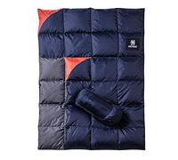 OneTigris Manta de plumón para camping, impermeable, de 5 a 25 ℃, ligera y cálida, para camping, caza, senderismo, 195 x 135 cm (azul)