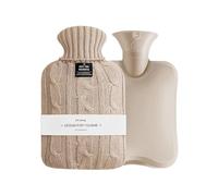 OneTreeTime Bolsa de agua caliente de 2 litros, bolsa de agua caliente y fría con funda de punto para aliviar el dolor, terapia de frío caliente (caqui)