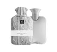 OneTreeTime Bolsa de agua caliente de 2 litros, bolsa de agua caliente y fría con funda de punto para aliviar el dolor, terapia de frío caliente (gris)