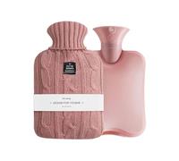 OneTreeTime Bolsa de agua caliente de 2 litros, bolsa de agua caliente y fría con funda de punto para aliviar el dolor, terapia de frío caliente (rosa crepúsculo)