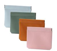 OneTreeTime Bolsas for Monedero, Bolsas con Cierre a presión Ott, Ott - Bolsa organizadora de Cuero con Cierre a presión Personalizada(Square Pink+Blue+Yellow+Green)