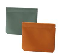 OneTreeTime Bolsas for Monedero, Bolsas con Cierre a presión Ott, Ott - Bolsa organizadora de Cuero con Cierre a presión Personalizada(Square: Yellow+Green)