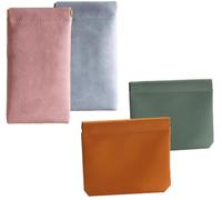 OneTreeTime Bolsas for Monedero, Bolsas con Cierre a presión Ott, Ott - Bolsa organizadora de Cuero con Cierre a presión Personalizada(Slim PinkBlue+Square YellowGreen)
