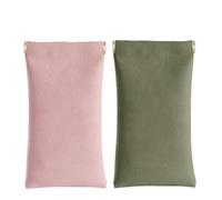 OneTreeTime Estuche for gafas de sol, 2 unidades, estuches for anteojos portátiles con tapa apretable, estuches suaves for anteojos for mujeres y hombres, bolsa de cuero de PU for anteojos con paño de