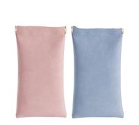 OneTreeTime Estuche for gafas de sol, 2 unidades, estuches for anteojos portátiles con tapa apretable, estuches suaves for anteojos for mujeres y hombres, bolsa de cuero de PU for anteojos con paño de