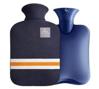 OneTreeTime Pequeña y bonita bolsa de agua caliente con funda, bolsa de agua caliente de 1 litro para niños, compresa caliente y fría, calentador de pies, alivio del dolor de cuello y hombros (azul