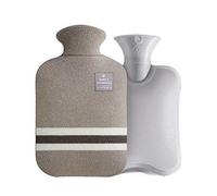 OneTreeTime Pequeña y bonita bolsa de agua caliente con funda, bolsa de agua caliente de 1 litro para niños, compresa fría y caliente, calentador de pies, alivio del dolor de cuello y hombros (gris