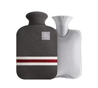 OneTreeTime Pequeña y bonita bolsa de agua caliente con funda, bolsa de agua caliente de 1 litro para niños, compresa caliente y fría, calentador de pies, alivio del dolor de cuello y hombros (gris