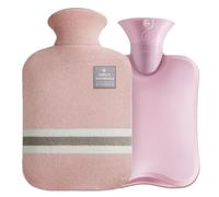 OneTreeTime Pequeña y bonita bolsa de agua caliente con funda, bolsa de agua caliente de 1 litro para niños, compresa fría y caliente, calentador de pies, alivio del dolor de cuello y hombros (rosa