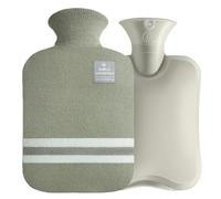 OneTreeTime Pequeña y bonita bolsa de agua caliente con funda, bolsa de agua caliente de 1 litro para niños, compresa caliente y fría, calentador de pies, alivio del dolor de cuello y hombros (verde