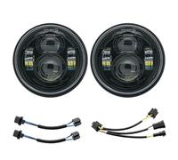 ONETREND Conjunto Faro Delantero Motocicleta Para Dyna Para Fat Para Bob Para FXDF 2008-2017 Faro LED 4,65 Pulgadas Proyector Motocicleta Faro LED Doble Y Accesorios DRL 1 Par(Type B)