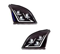 ONETREND Faros Delanteros Para Toyota Para Prado LC120 2003-2009 Faros LED Luces De Circulación Diurna Luces Altas Proyector Angel Eye Faro Coche