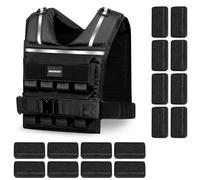 ONETWOFIT Chaleco Lastrado Ajustable 20 kg, Chaleco Peso Entrenamiento con Pesos de Hierro Extraíbles, Chaleco de Lastre con Extra Gruesas de 1,2 Pulgadas, para Musculación y Entrenamiento de Fuerza