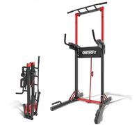 ONETWOFIT Power Tower Plegable Estación de Fondos, Barra de Dominadas para Gimnasio en casa, Altura Regulable Estación de Entrenamiento, Fitness Dip Station Pull-up (Negro-1)